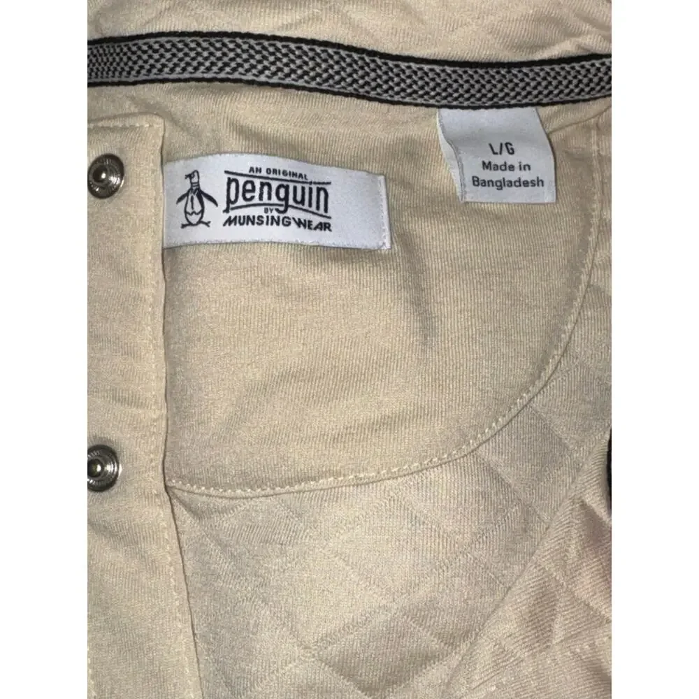 Original Penguin Quilted Pullover Sweatshirt Cream L/G - Picture 5 of 5